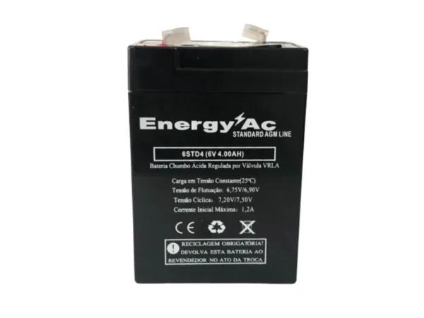 Bateria Selada 6V – 4AH – Balanças / Alarmes / Automação / Brinquedos