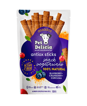 Petisco Pet Delícia Cachorro Antiox Sticks 120g – 100% vegetariano
