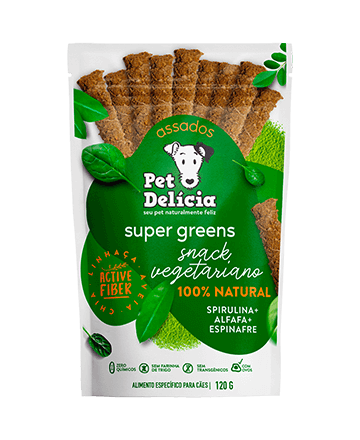 Petisco Pet Delícia Cachorro Super Greens 120g – 100% vegetariano
