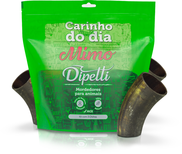 Dipetti Kit Mordedores Naturais 3 Chifres Bovinos Mimo