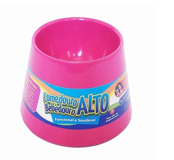 Comedouro Bebedouro alto cachorro Pet Games Rosa Pequeno