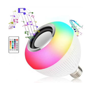 Lâmpada Bluetooth Led Caixa De Som Com Controle Remoto 12W Rgb Luz Colorida Balada