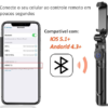 Bastão De Selfie Self Tripé Monopé Com Controle Bluetooth Kit Gravação Vídeo Youtuber