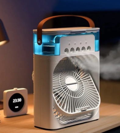Mini Ventilador Umidificador de Mesa USB Led Água e Gelo 5v