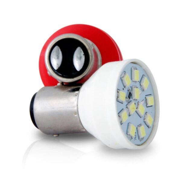 LÂMPADA LED (PAR) 2 POLOS 12V VERMELHO 12 LEDS – AUTOPOLI AP197