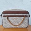 Bolsa Michael Kors Jet Set crossbody Vanilla com marrom