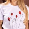 T-Shirts Rosas Vermelha - M