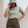 Tshirt femina verde bolsinho - G1