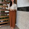 Calça alfaiataria - Marrom