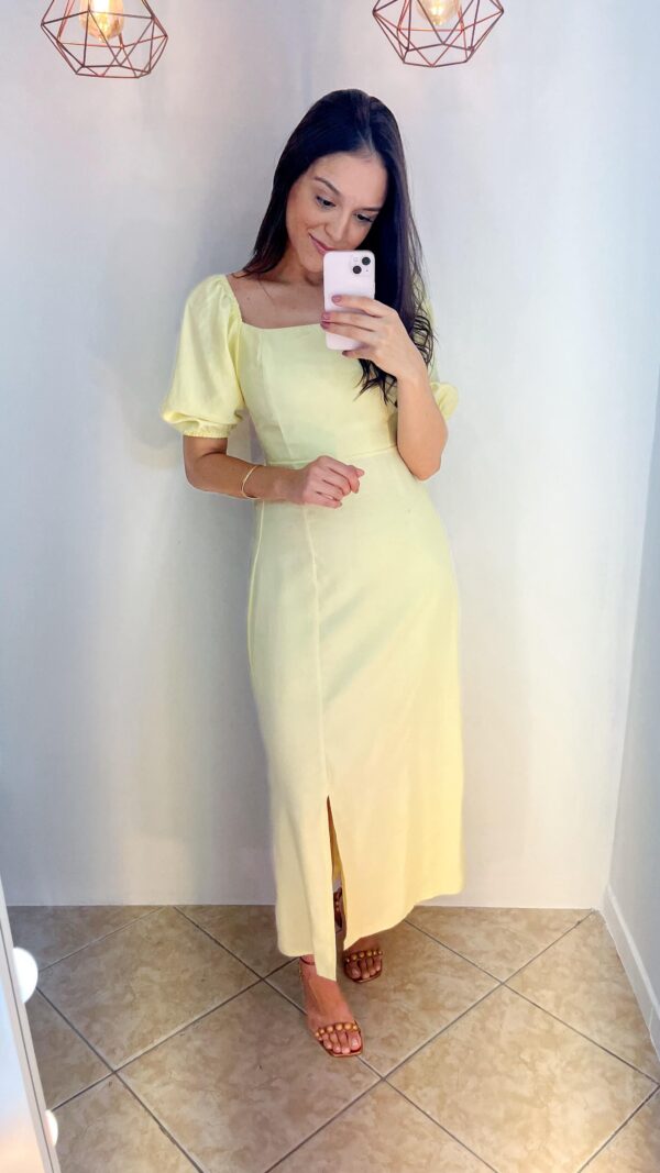 Vestido Graça - Amarelo Manteiga