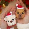 Enfeites de Crochê Natalinos – Urso ou Capivara