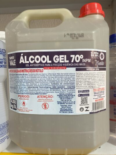 Álcool Gel 70º INPM Super Vale 5L — Antisséptico com Hidratante
