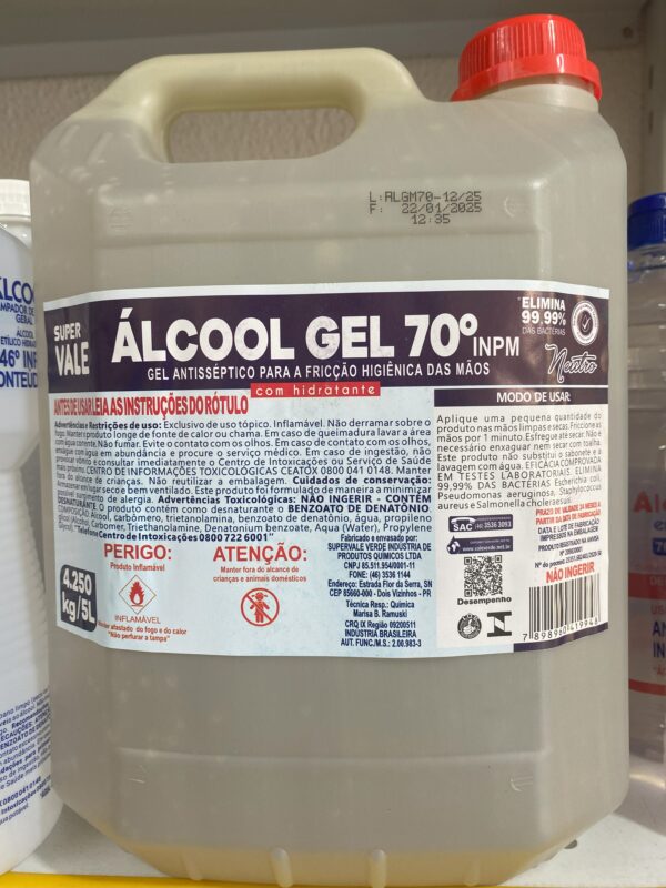 Álcool Gel 70º INPM Super Vale 5L — Antisséptico com Hidratante