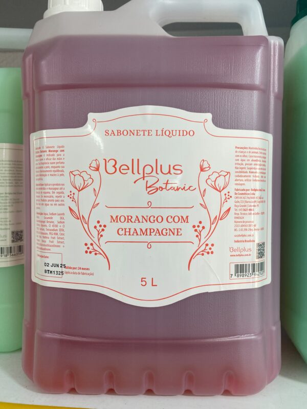 Bellplus Botanic Sabonete Líquido Morango com Champagne 5 Litros — Limpeza Suave e Perfume Sofisticado