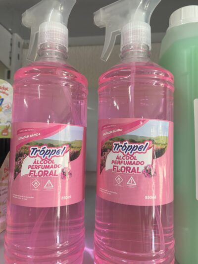 Tröppel Álcool Perfumado Floral 850ml — Limpeza com Secagem Rápida e Perfume Duradouro