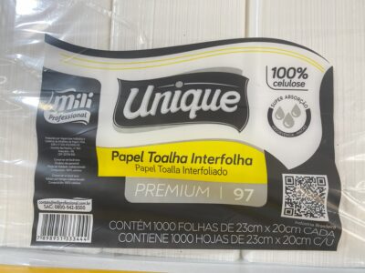 Mili Professional Unique Premium 97 — Papel Toalha Interfolha 1000 Folhas | 23x20cm | 100% Celulose Virgem