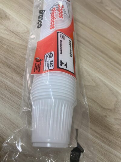 Copos Plásticos Descartáveis Rosso 50ml Branco | Embalagem com 100 Unidades
