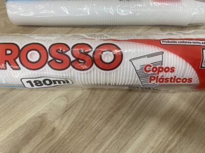 Copos Plásticos Rosso 180ml Branco | Embalagem com 100 Unidades