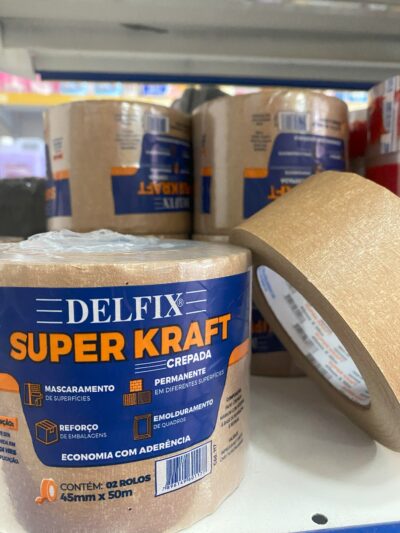 Fita Crepe Delfix Super Kraft Crepada 45mm x 50m