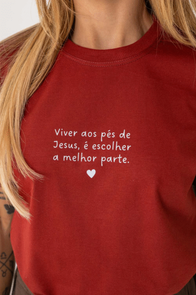 Tshirt Viver Aos Pés de Jesus