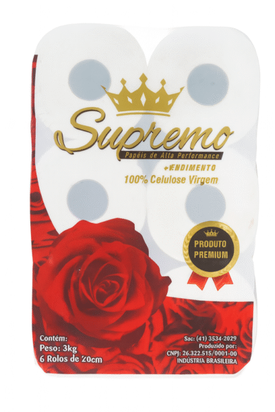 Papel Toalha Supremo Premium – 6 Rolos de 20 cm
