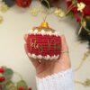 Bola de Natal em Crochê com Aplique