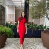 Vestido canelado premiun - Vermelho